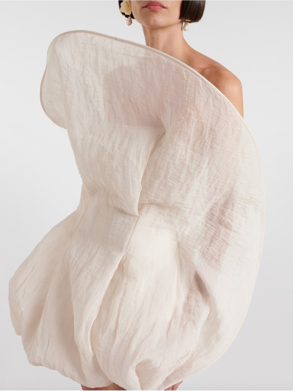 Magda Butrym NEW WITH TAGS Sculptural Mini Dress FR 38 Medium Ivory Bridal Party - Picture 4 of 15